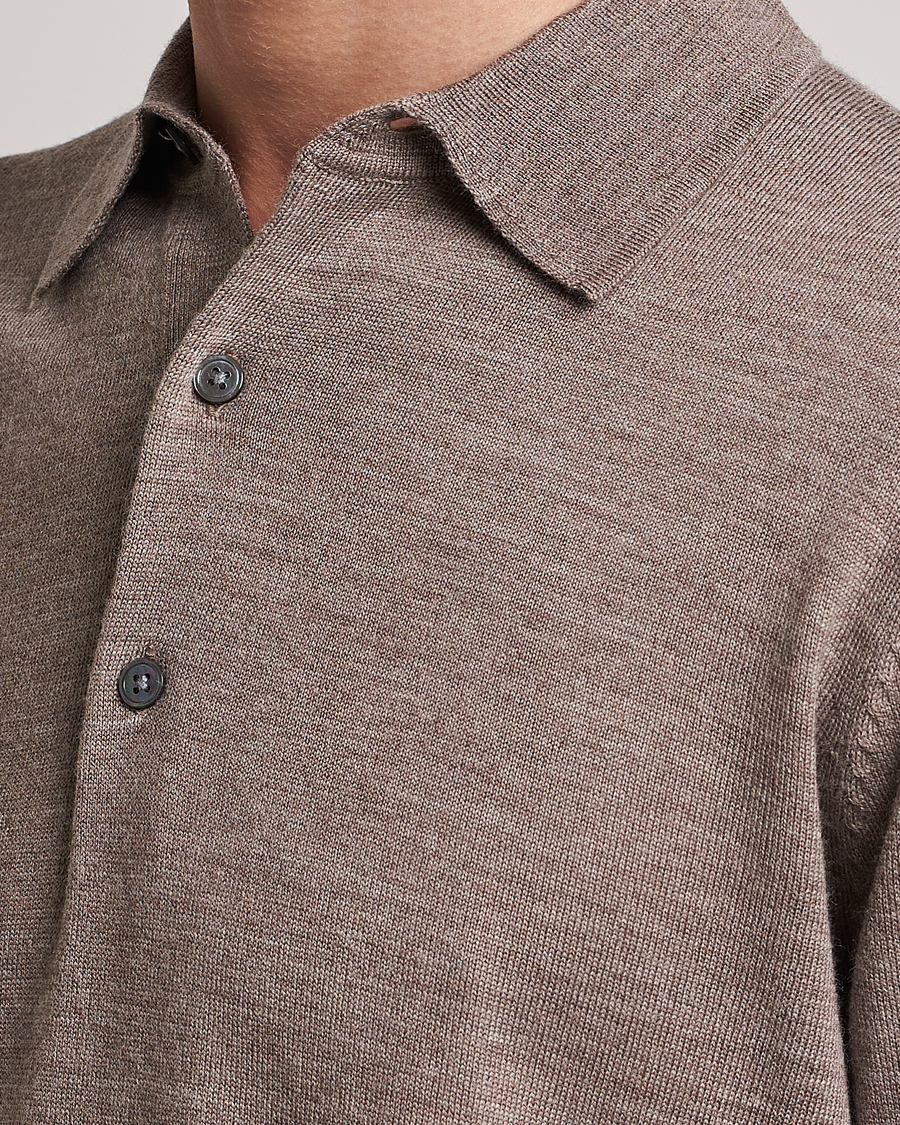 Herr | Tröjor | A Day's March | Ambroz Merino Polo Taupe