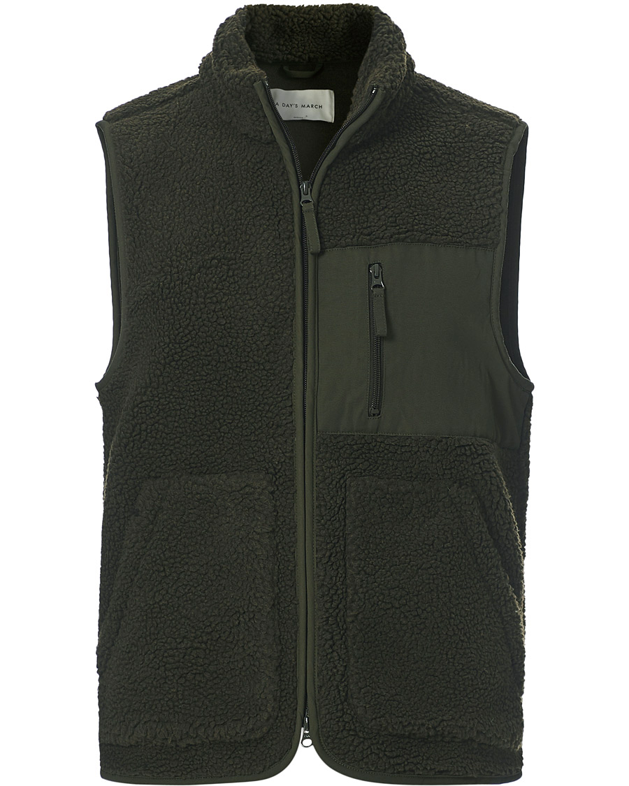 Herr | Tröjor | A Day's March | Arvån Recycled Fleece Vest Olive