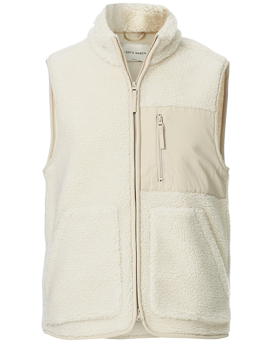 Herr | | A Day's March | Arvån Recycled Fleece Vest Off White