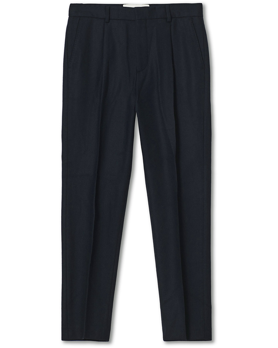 Herr | Uddabyxa | A Day's March | Crovie Wool Trousers Navy
