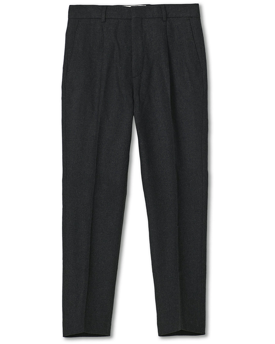 Herr | Byxor | A Day's March | Crovie Wool Trousers Grey Melange