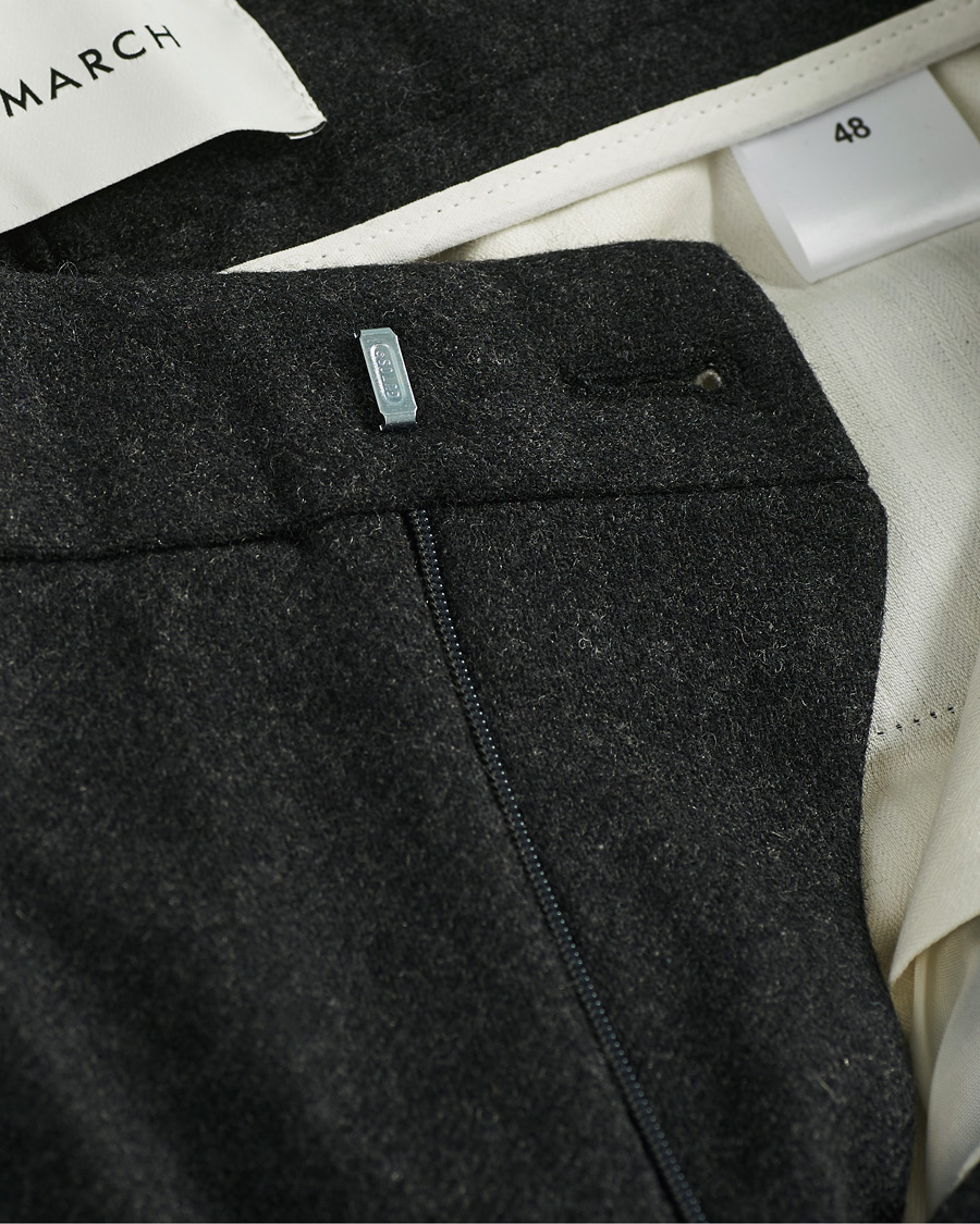 Herr | Byxor | A Day's March | Crovie Wool Trousers Grey Melange