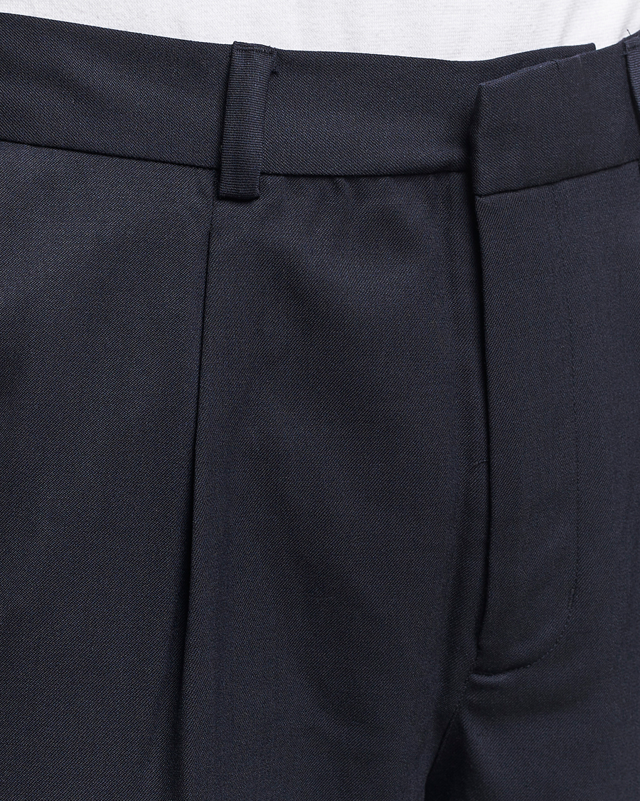 Herr | Byxor | A Day's March | Smart Trousers Wool Twill Navy