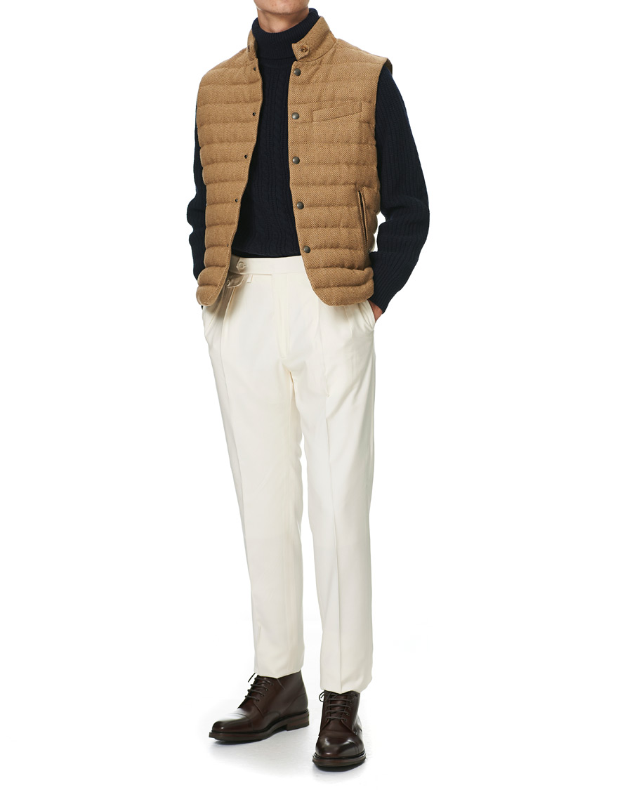 Herr | Jackor | Ralph Lauren Purple Label | Whitwell Wool Tweed Down Vest Classic Camel