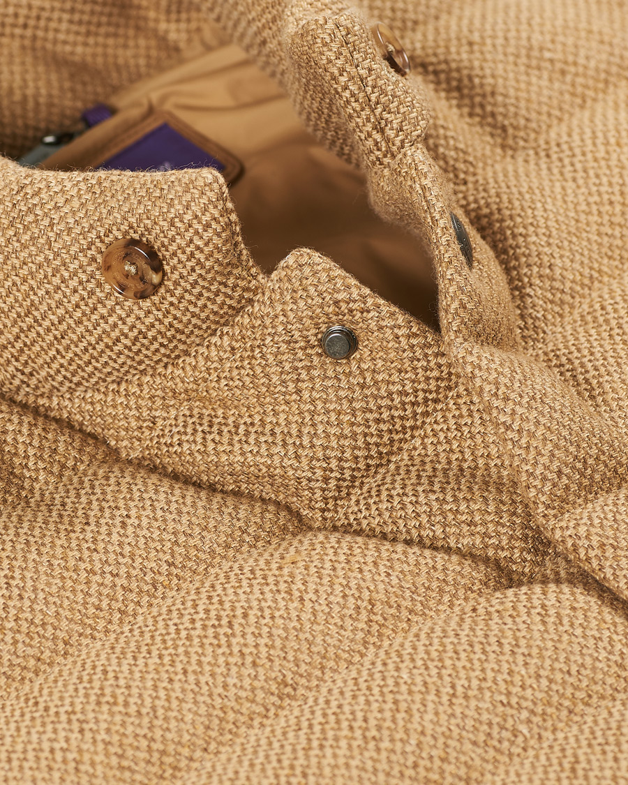 Herr | Jackor | Ralph Lauren Purple Label | Whitwell Wool Tweed Down Vest Classic Camel