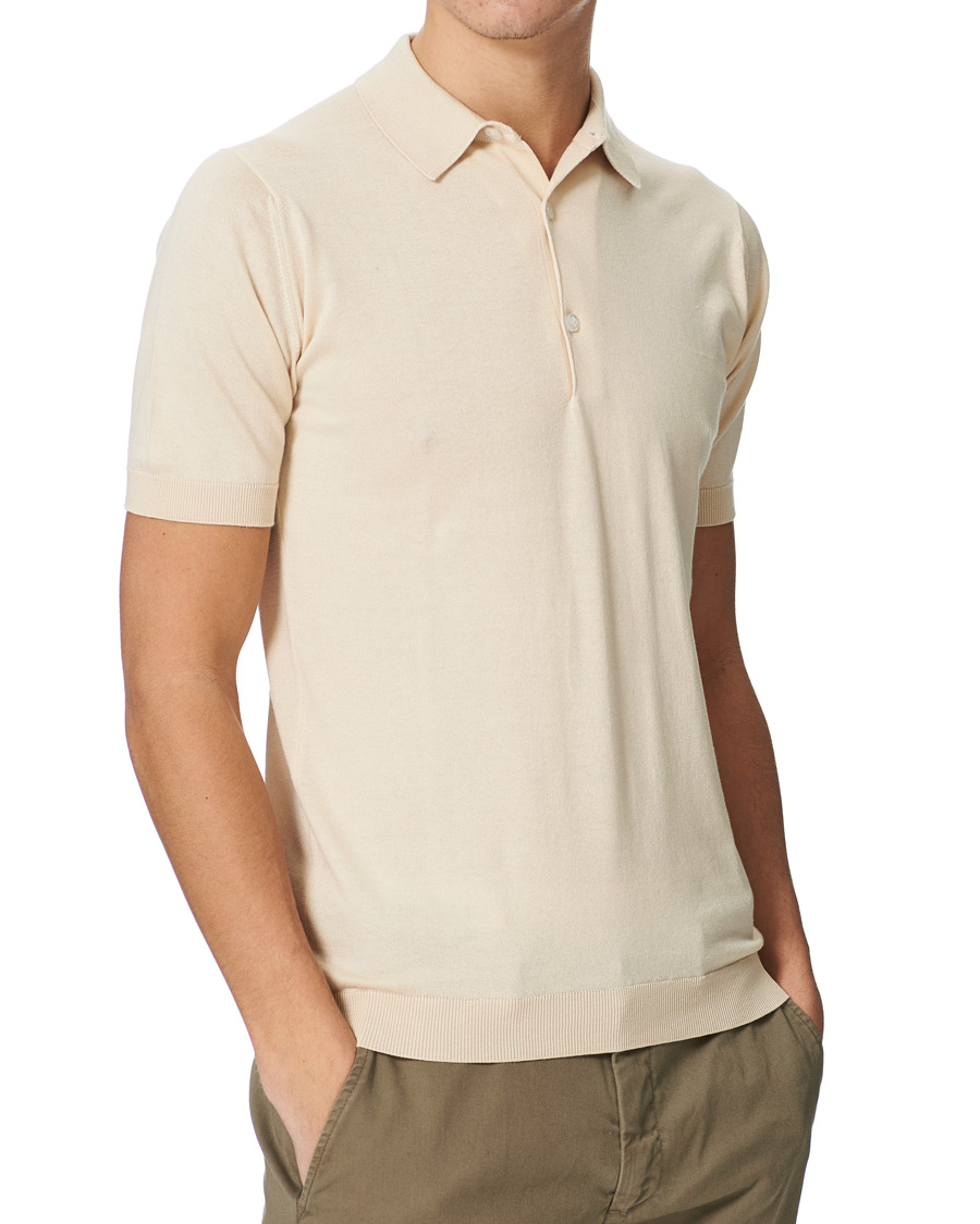 Herr | Pikéer | John Smedley | Adrian Slim Fit Sea Island Polo Ecru