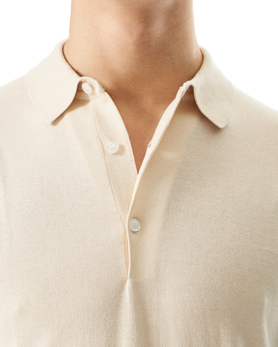 Herr | Pikéer | John Smedley | Adrian Slim Fit Sea Island Polo Ecru