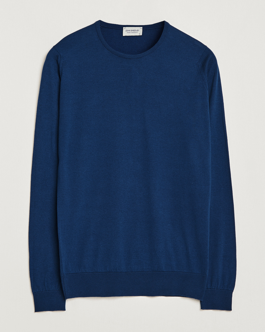 Herr | Tröjor | John Smedley | Hatfield Sea Island Crew Neck Indigo