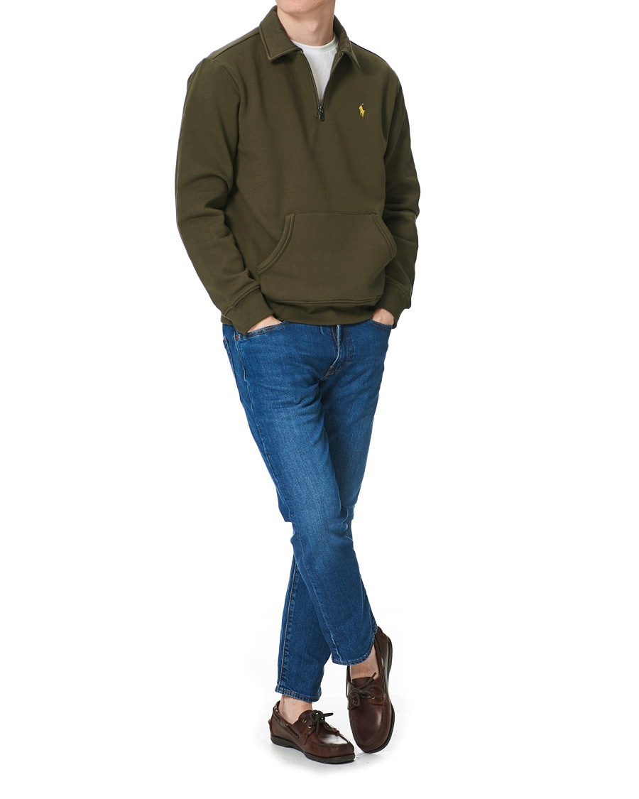 Herr | Tröjor | Polo Ralph Lauren | Graphic Fleece Half Zip Sweater Defender Green
