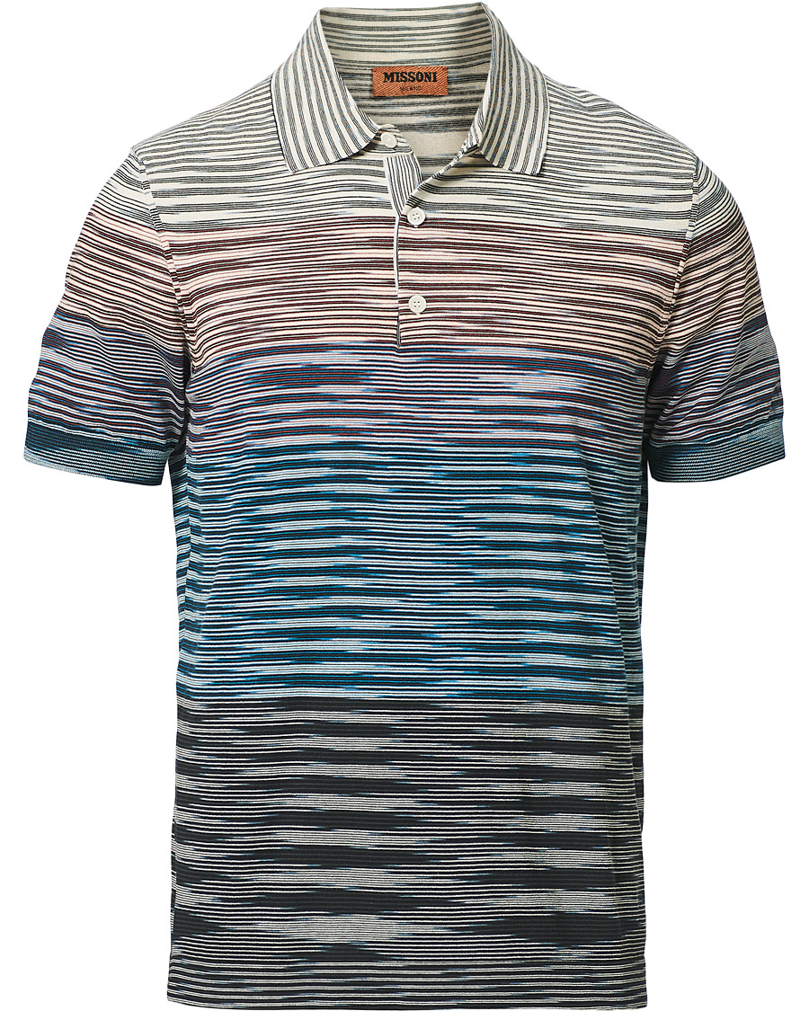 Herr | Pikéer | Missoni | Degradé Knitted Short Sleeve Polo Multicolour