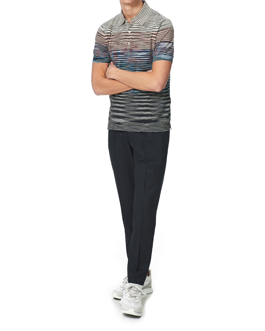 Herr | Pikéer | Missoni | Degradé Knitted Short Sleeve Polo Multicolour