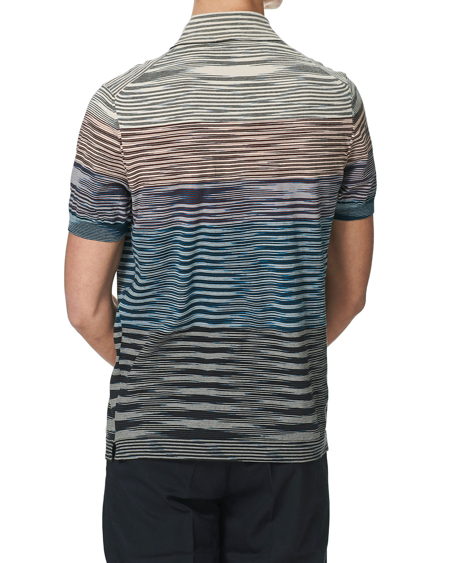 Herr | Pikéer | Missoni | Degradé Knitted Short Sleeve Polo Multicolour