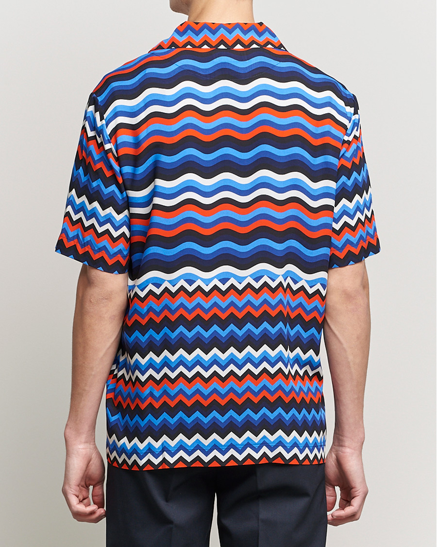 Herr | Skjortor | Missoni | Zig Zag Bowling Shirt Navy/Red