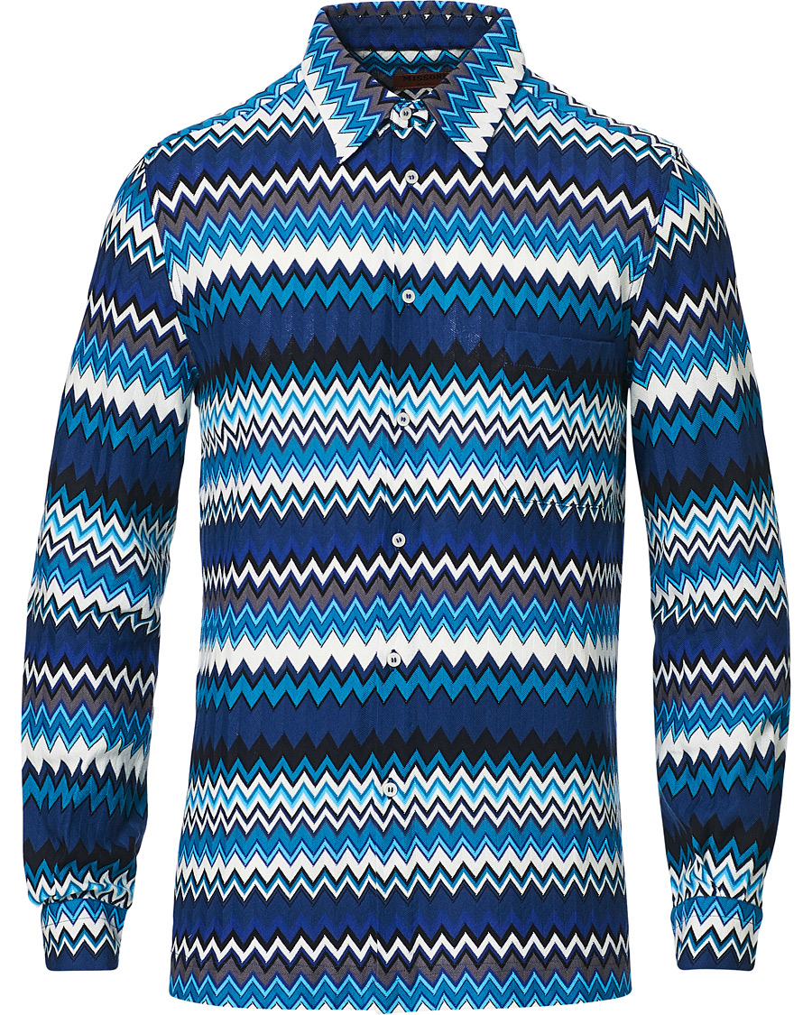 Herr | Skjortor | Missoni | Zig Zag Print Shirt Navy