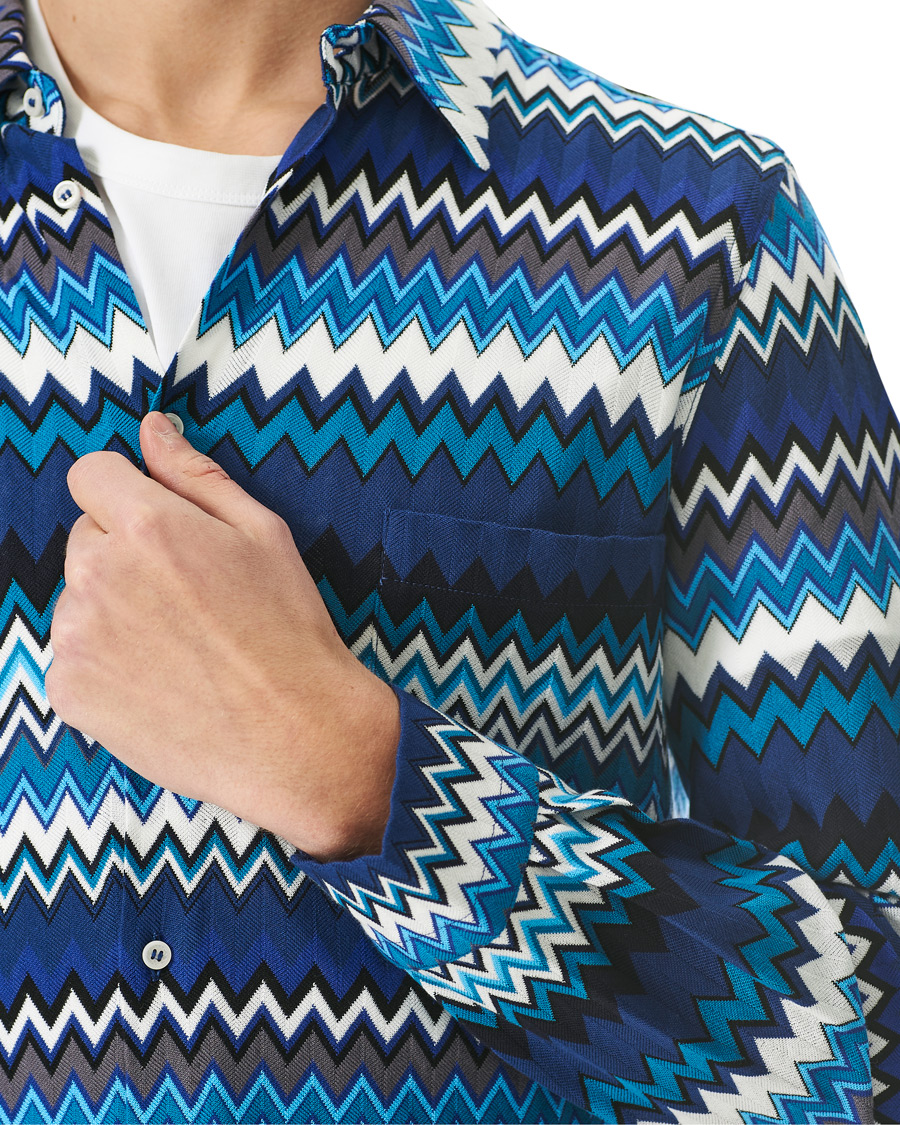 Herr | Skjortor | Missoni | Zig Zag Print Shirt Navy