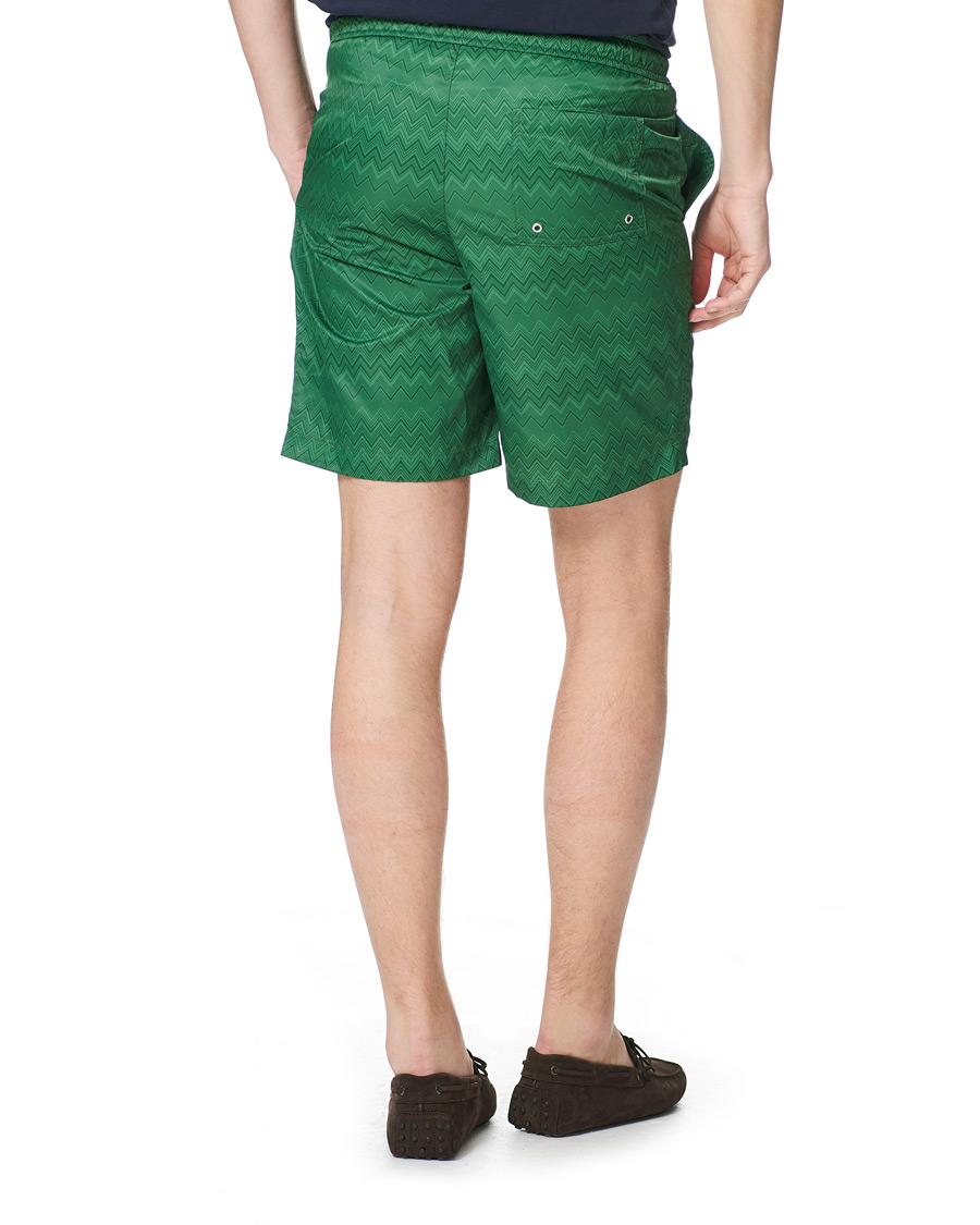 Herr | Badbyxor | Missoni | Tonal Zig Zag Swim Shorts Dark Green