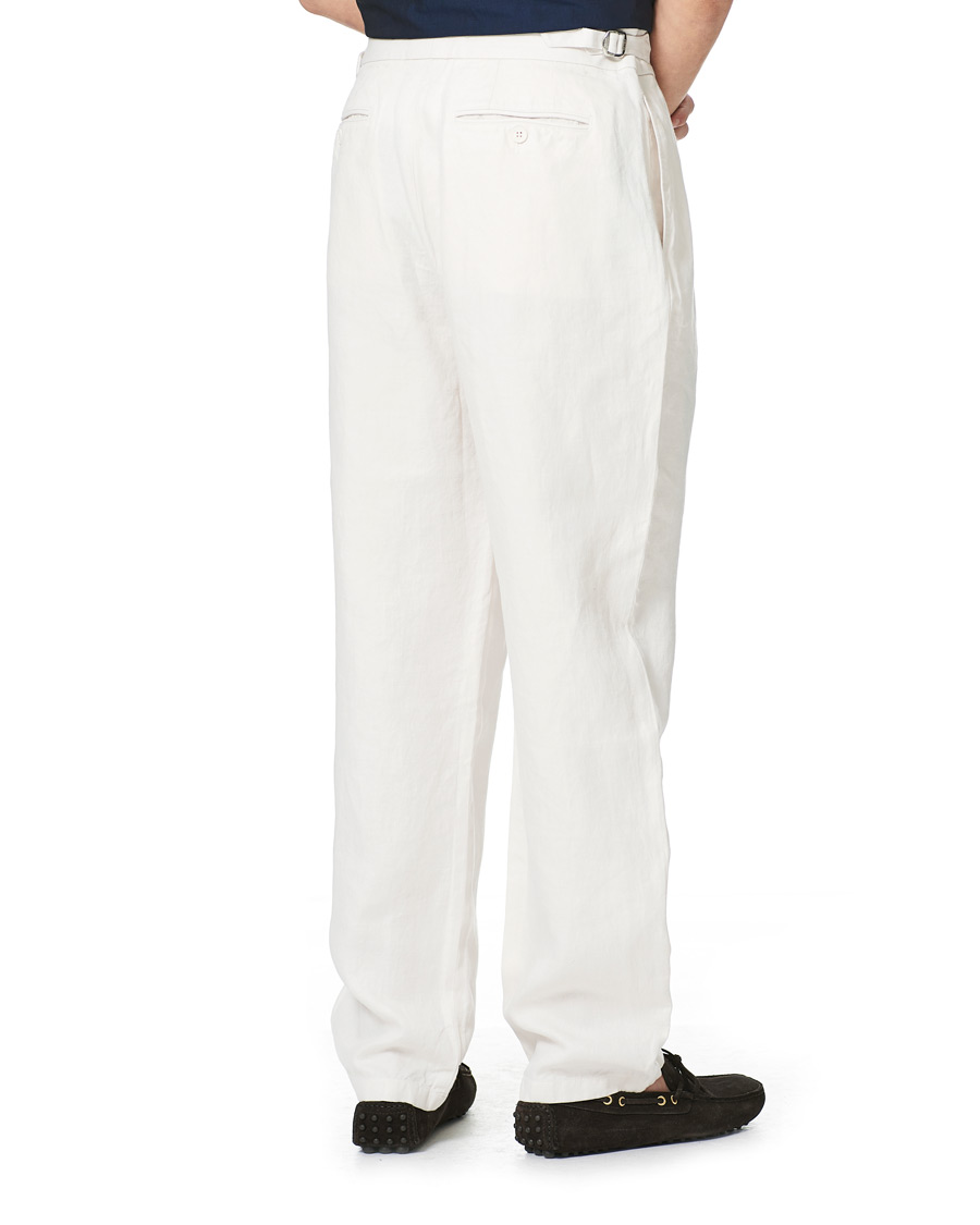 Herr | Byxor | Orlebar Brown | Lyford Relaxed Pleated Linen Trousers White Sand