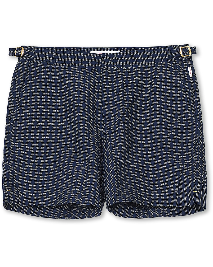 Herr | Badbyxor | Orlebar Brown | Bulldog X Jaquard Weave Swim Shorts Navy/Cloud