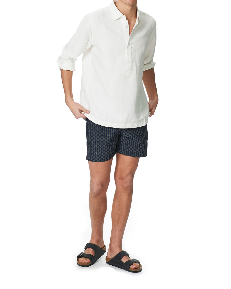 Herr | Badbyxor | Orlebar Brown | Bulldog X Jaquard Weave Swim Shorts Navy/Cloud