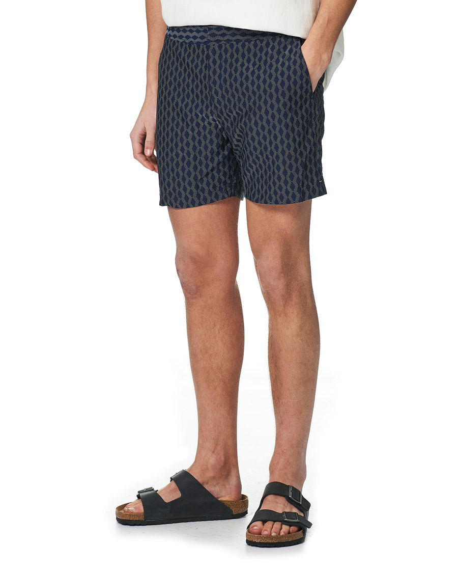 Herr | Badbyxor | Orlebar Brown | Bulldog X Jaquard Weave Swim Shorts Navy/Cloud