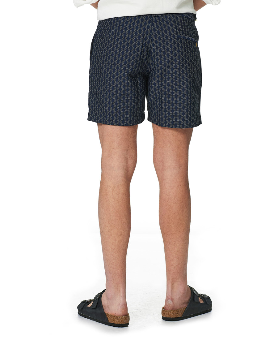 Herr | Badbyxor | Orlebar Brown | Bulldog X Jaquard Weave Swim Shorts Navy/Cloud