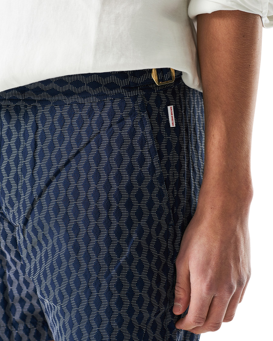 Herr | Badbyxor | Orlebar Brown | Bulldog X Jaquard Weave Swim Shorts Navy/Cloud