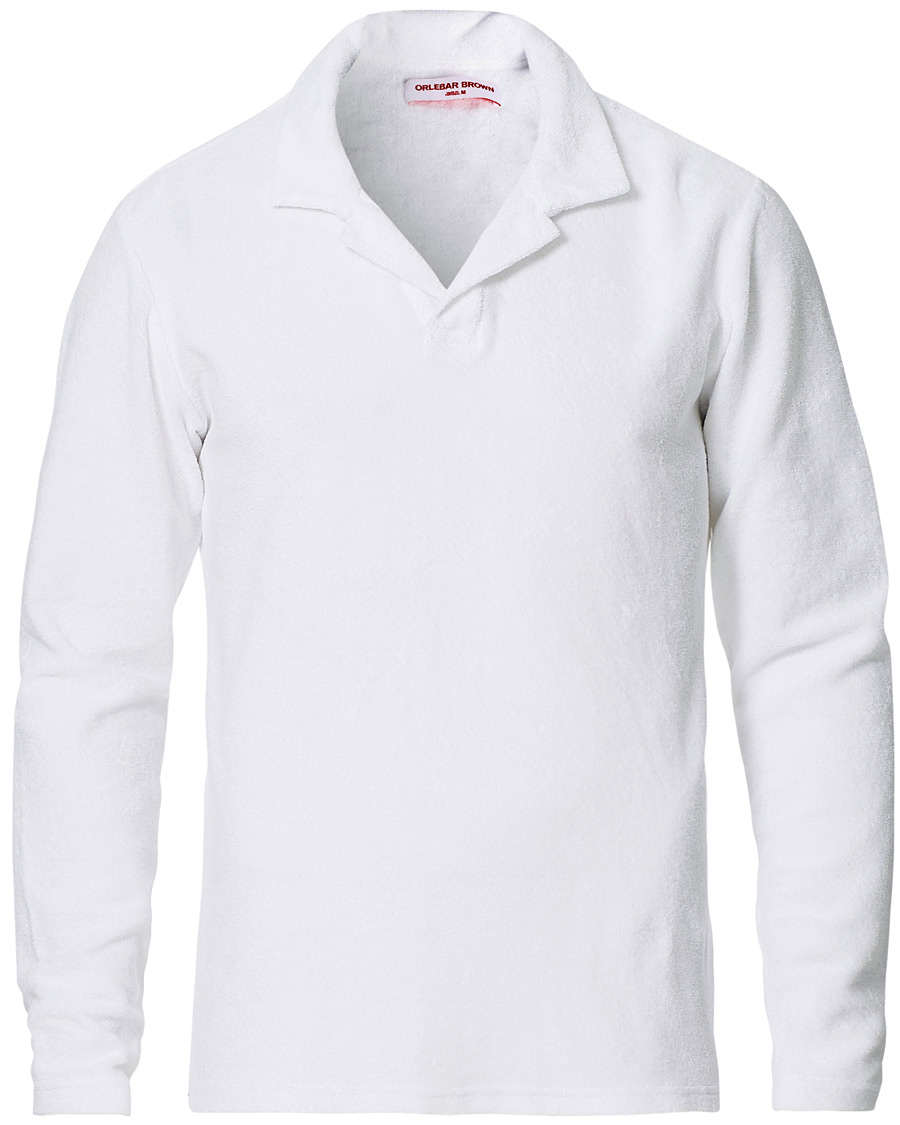 Herr | Tröjor | Orlebar Brown | Terry Long Sleeve Polo White