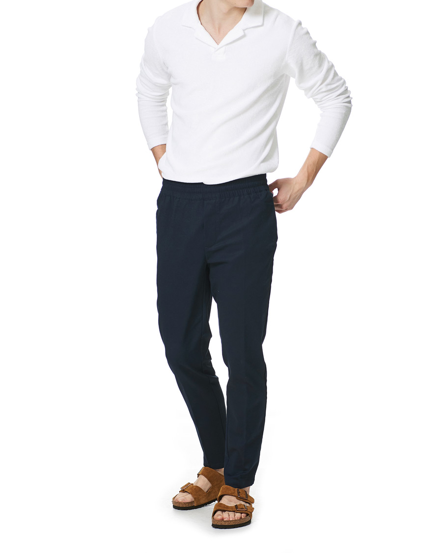 Herr | Tröjor | Orlebar Brown | Terry Long Sleeve Polo White