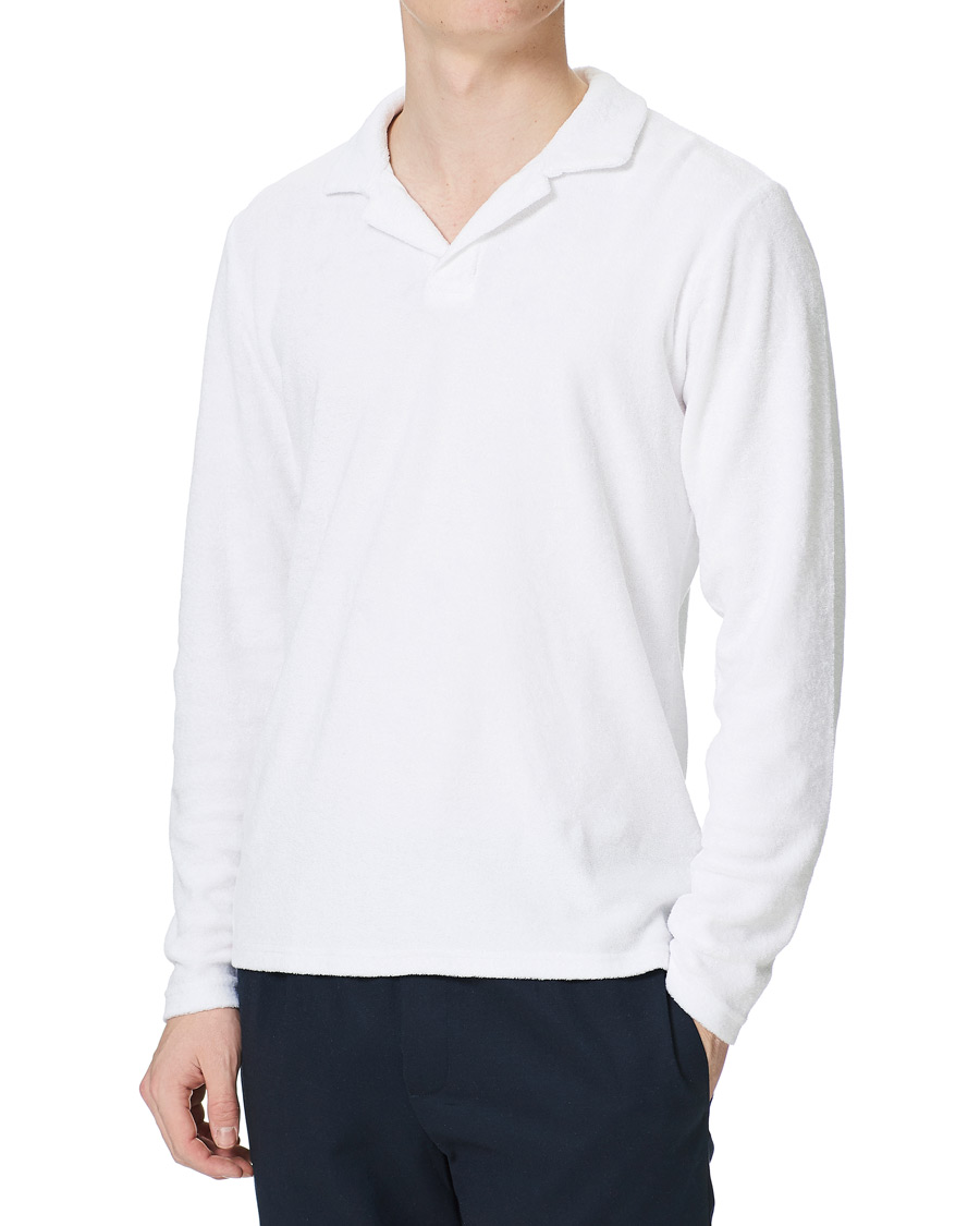 Herr | Exklusivt Care of Carl | Orlebar Brown | Terry Long Sleeve Polo White