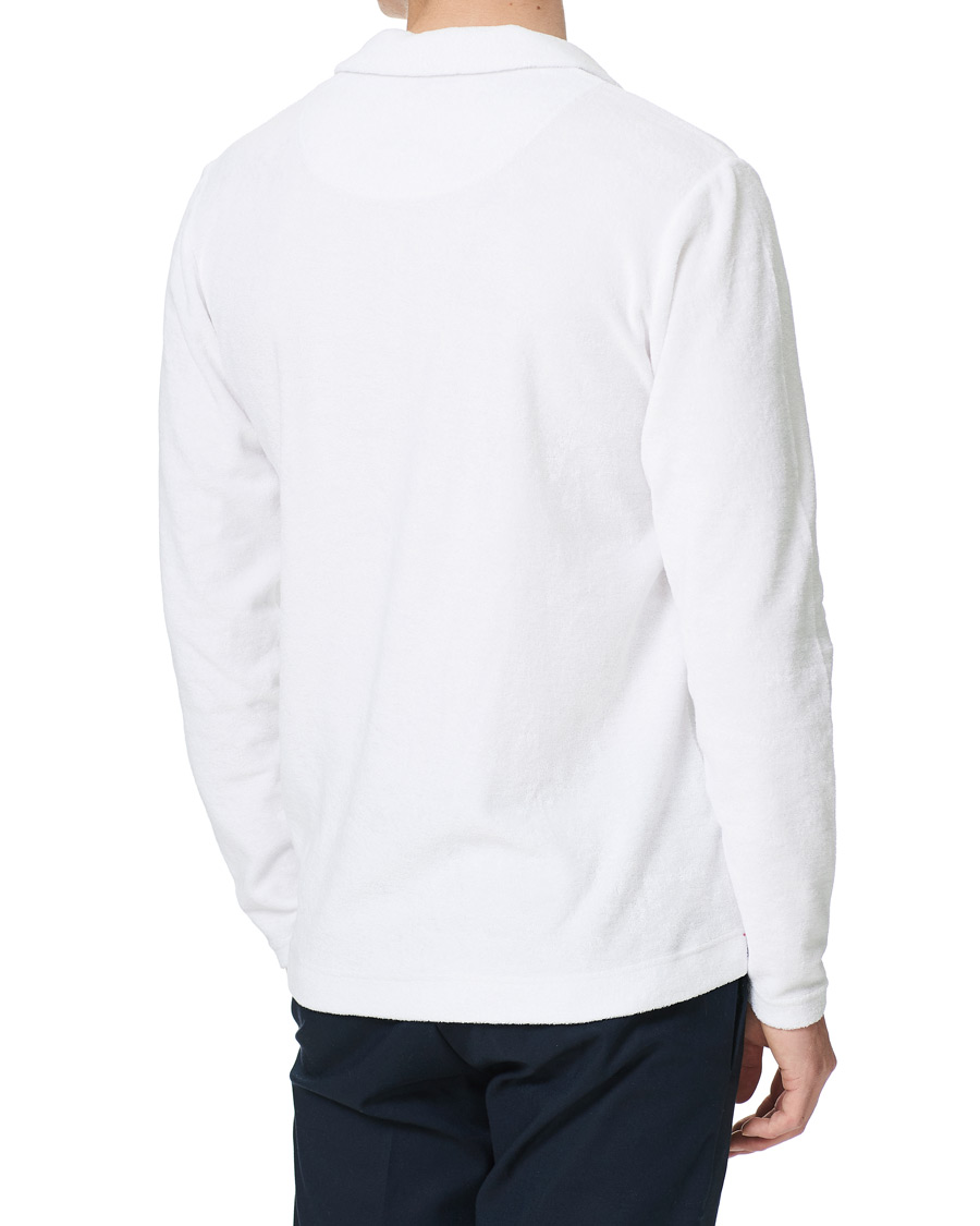 Herr | Tröjor | Orlebar Brown | Terry Long Sleeve Polo White