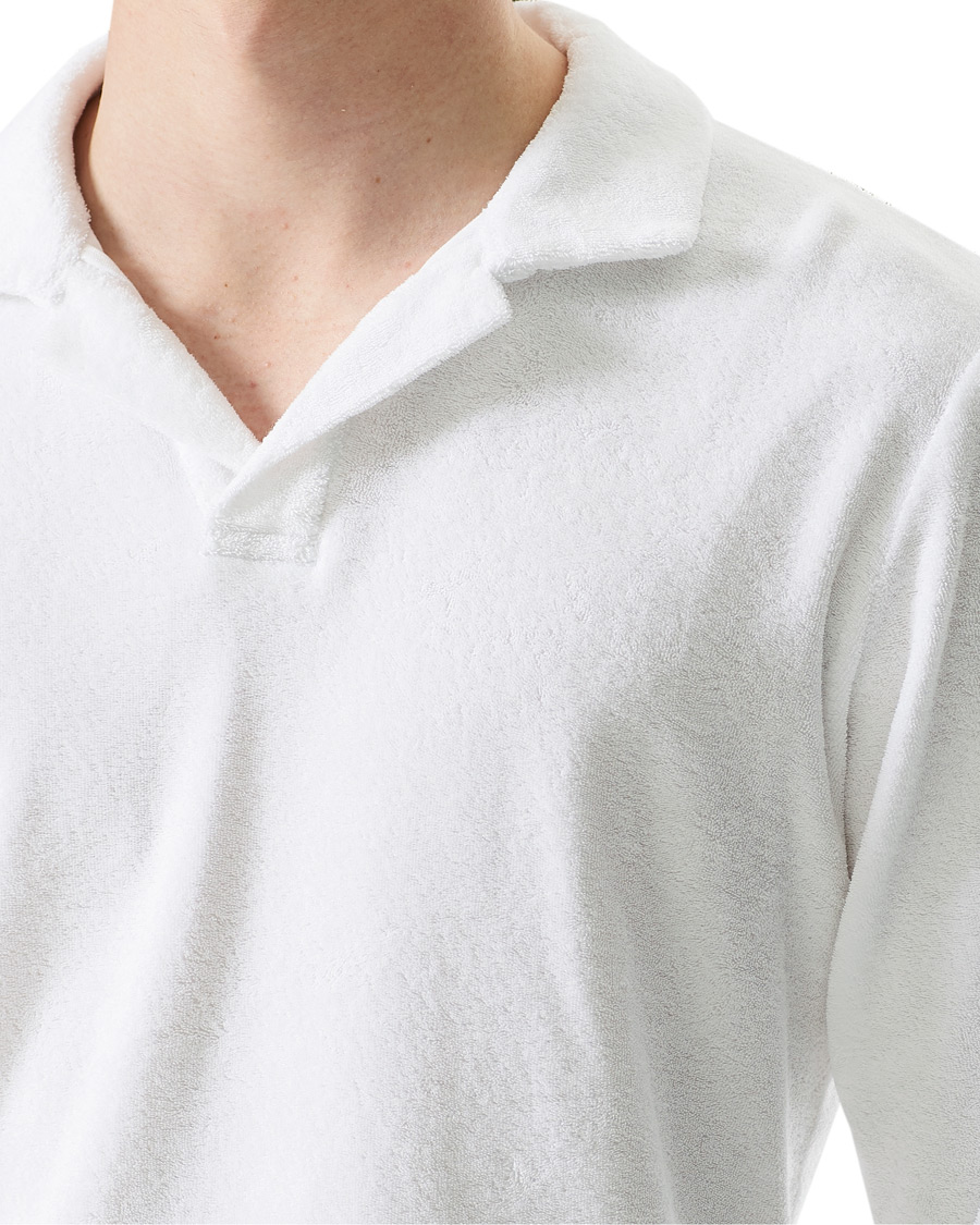 Herr | Tröjor | Orlebar Brown | Terry Long Sleeve Polo White