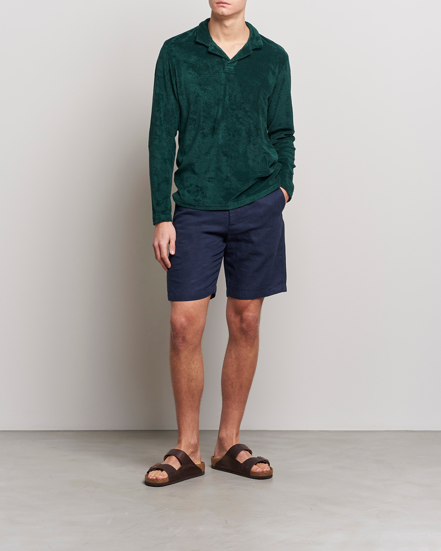 Herr | Tröjor | Orlebar Brown | Terry Long Sleeve Polo Racing Green