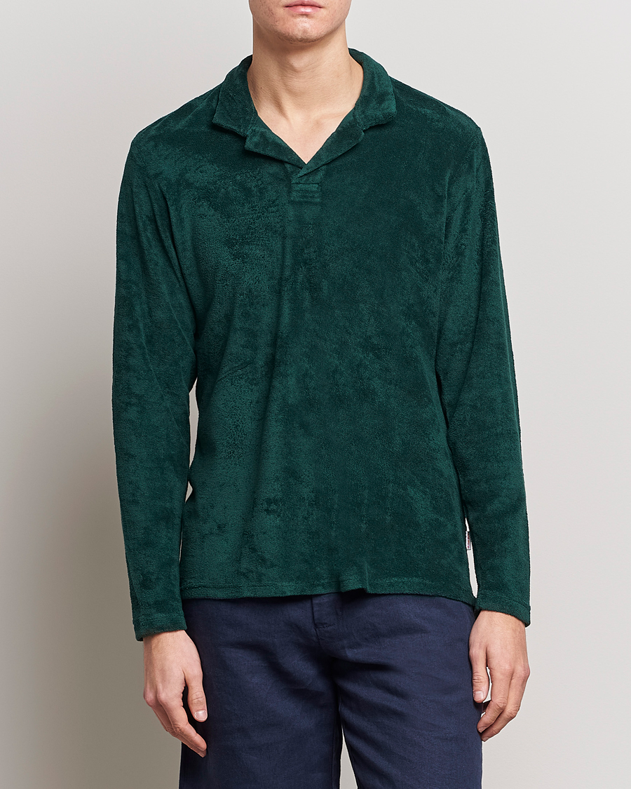 Herr |  | Orlebar Brown | Terry Long Sleeve Polo Racing Green