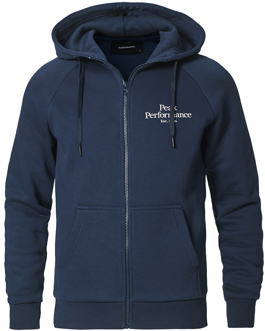 Herr | Tröjor | Peak Performance | Original Logo Full Zip Hoodie Blue Shadow