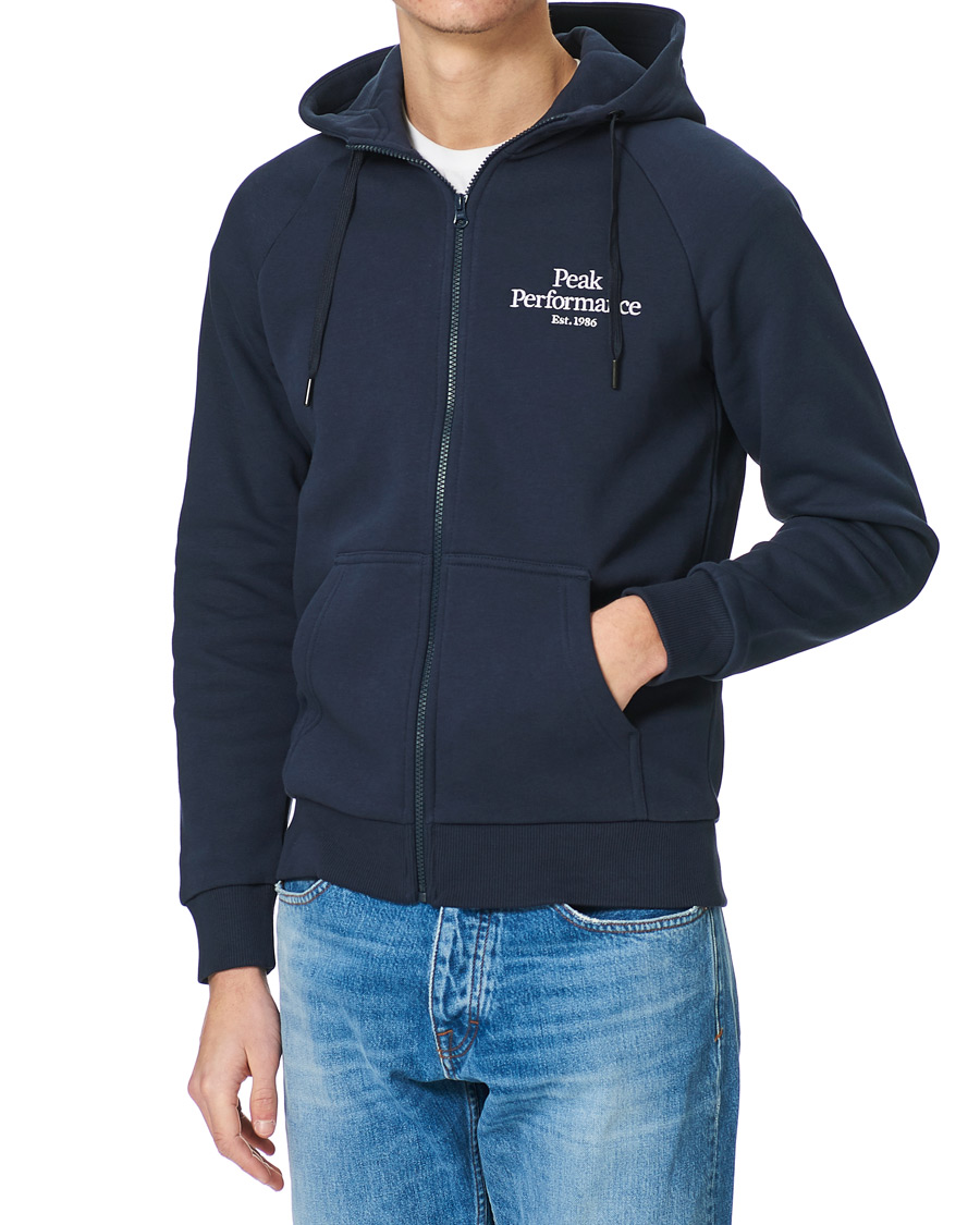 Herr | Tröjor | Peak Performance | Original Logo Full Zip Hoodie Blue Shadow