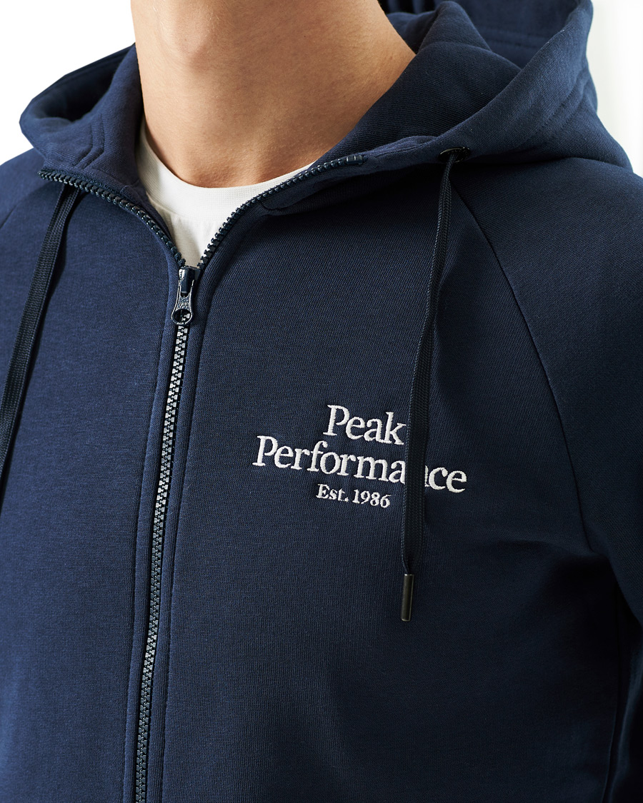 Herr | Tröjor | Peak Performance | Original Logo Full Zip Hoodie Blue Shadow
