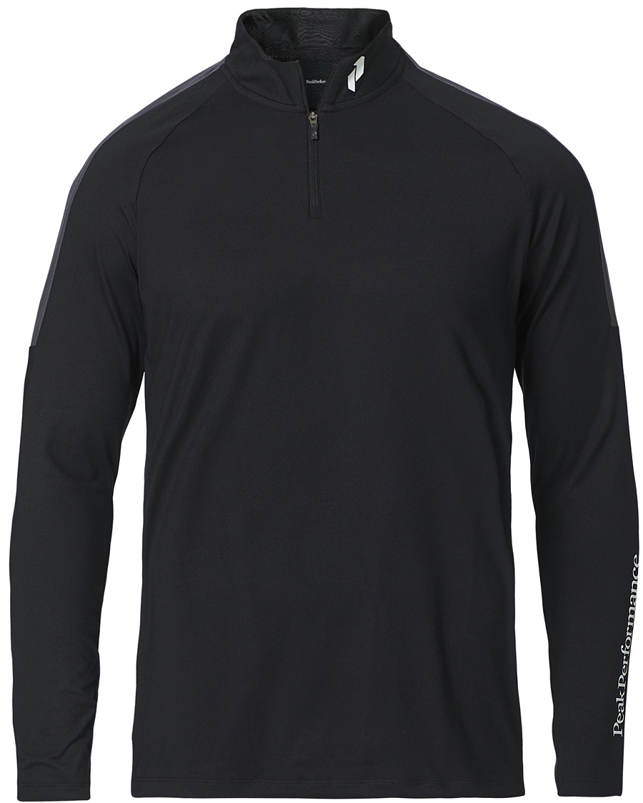 Herr | T-Shirts | Peak Performance | Chase Half Zip Long Sleeve Tee Black