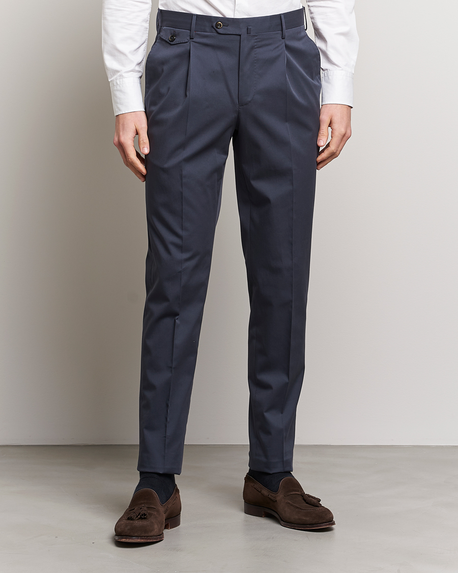 Herr | PT01 | PT01 | Gentleman Fit Silkochino Trousers Navy