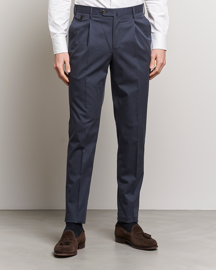 Herr | | PT01 | Gentleman Fit Silkochino Trousers Navy