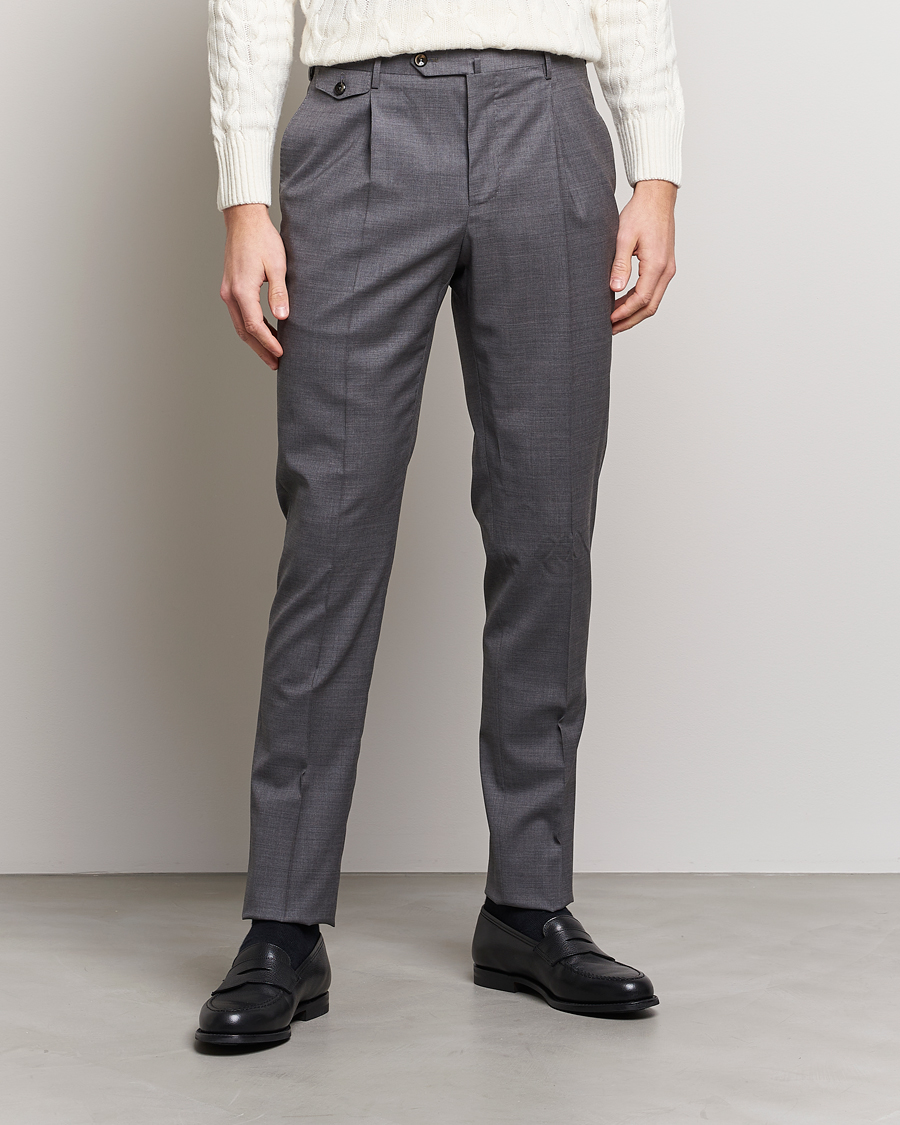 Herr | Uddabyxor | PT01 | Gentleman Fit Wool Trousers Medium Grey
