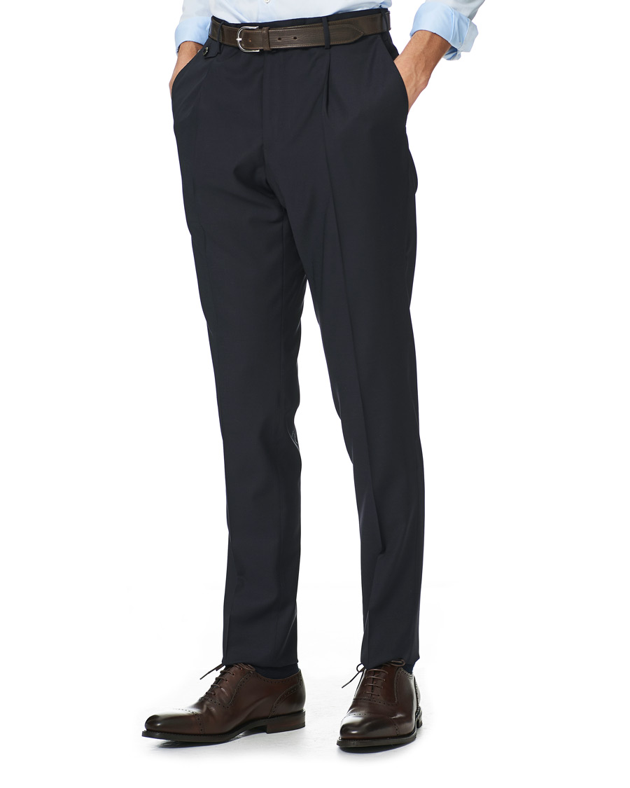 Herr |  | PT01 | Gentleman Fit Wool Trousers Navy