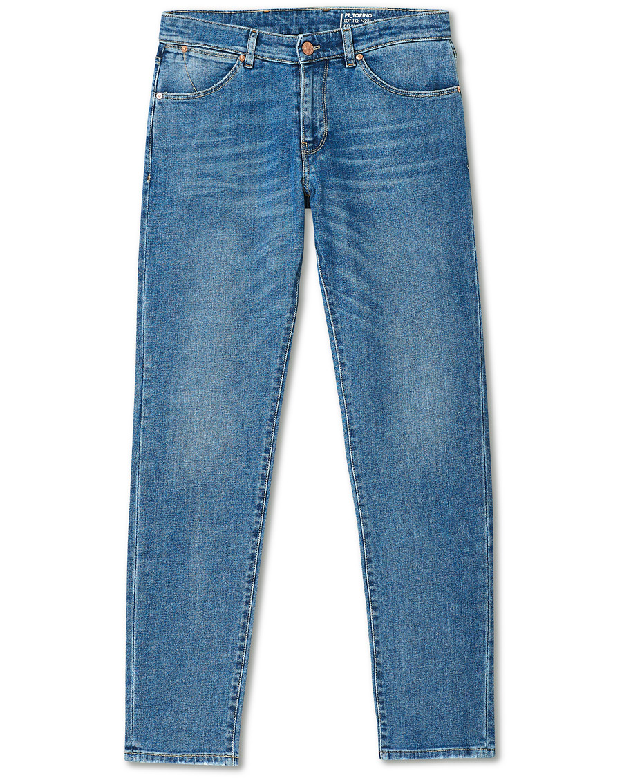 Herr | Jeans | PT01 | Slim Fit Stretch Denim Light Blue Wash