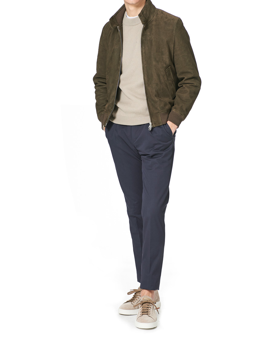 Herr | Santoni Derby Plain Sneaker Beige Suede | Santoni | Derby Plain Sneaker Beige Suede