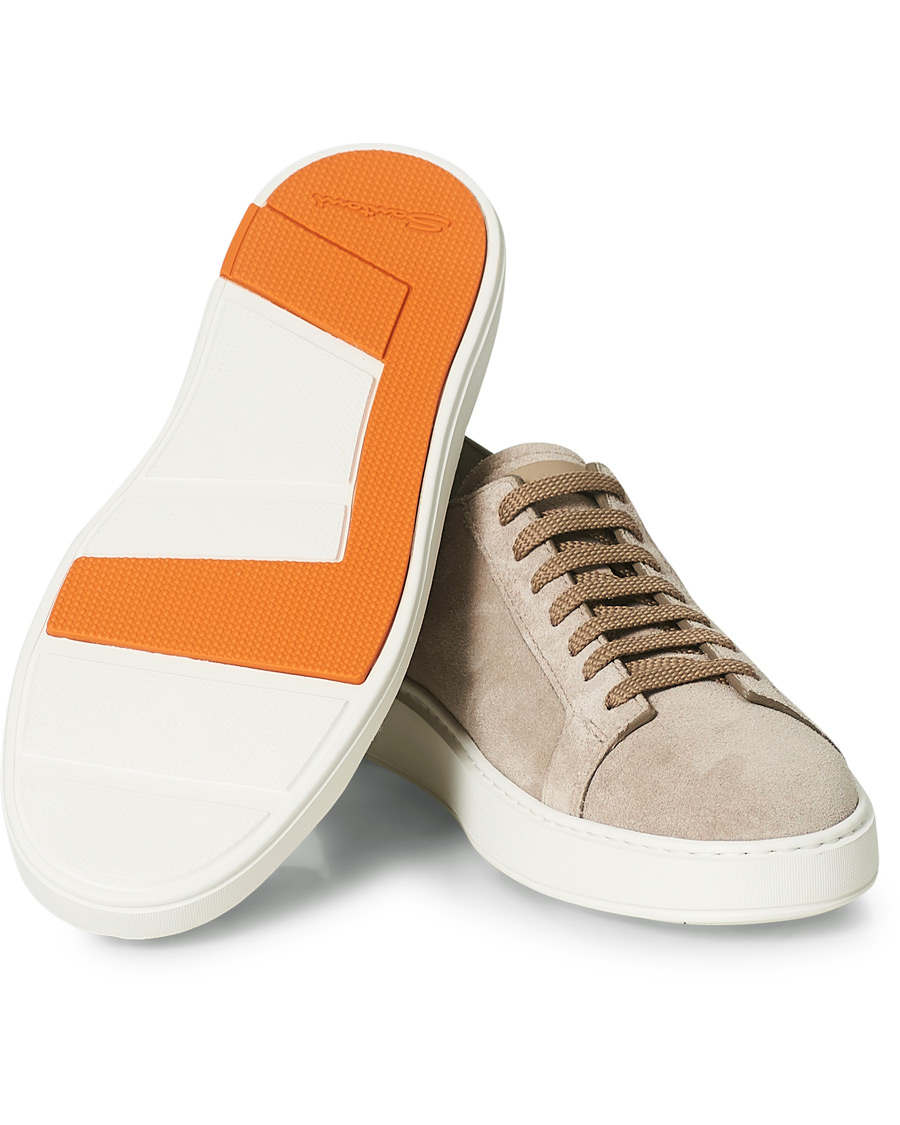 Herr | Santoni Derby Plain Sneaker Beige Suede | Santoni | Derby Plain Sneaker Beige Suede