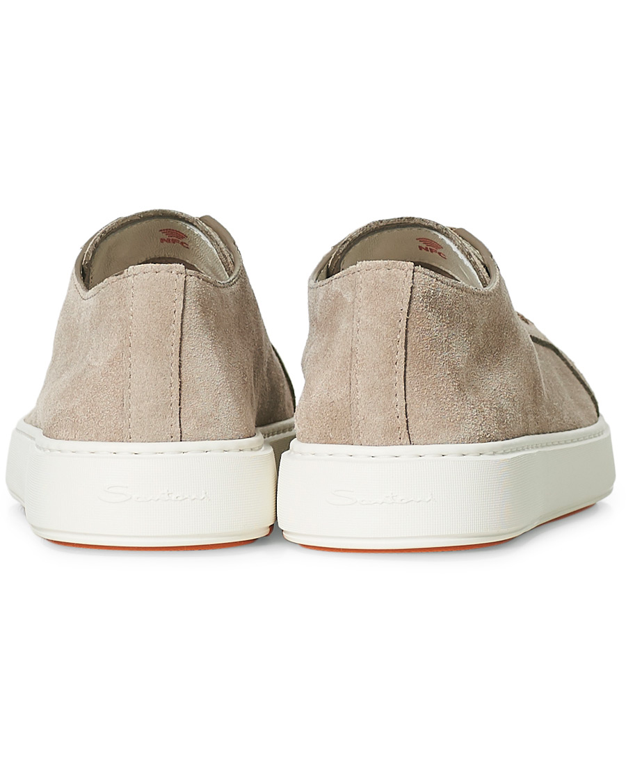 Herr | Santoni Derby Plain Sneaker Beige Suede | Santoni | Derby Plain Sneaker Beige Suede