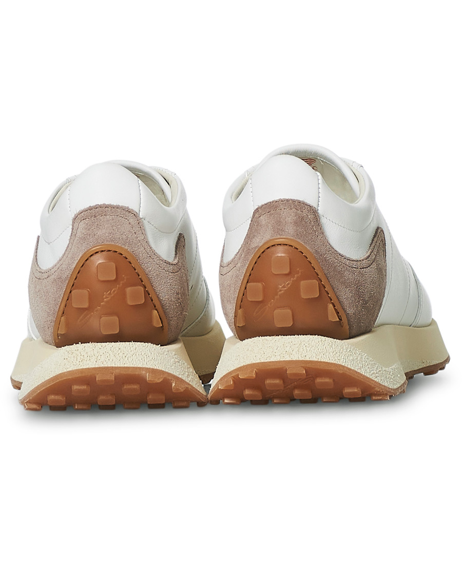 Herr | Santoni Running Sneaker White Calf | Santoni | Running Sneaker White Calf