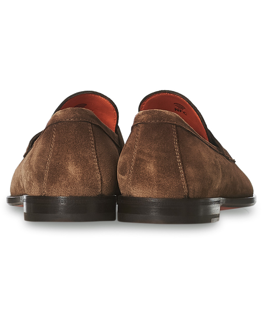 Herr | Santoni Penny Loafer Brown Suede | Santoni | Penny Loafer Brown Suede