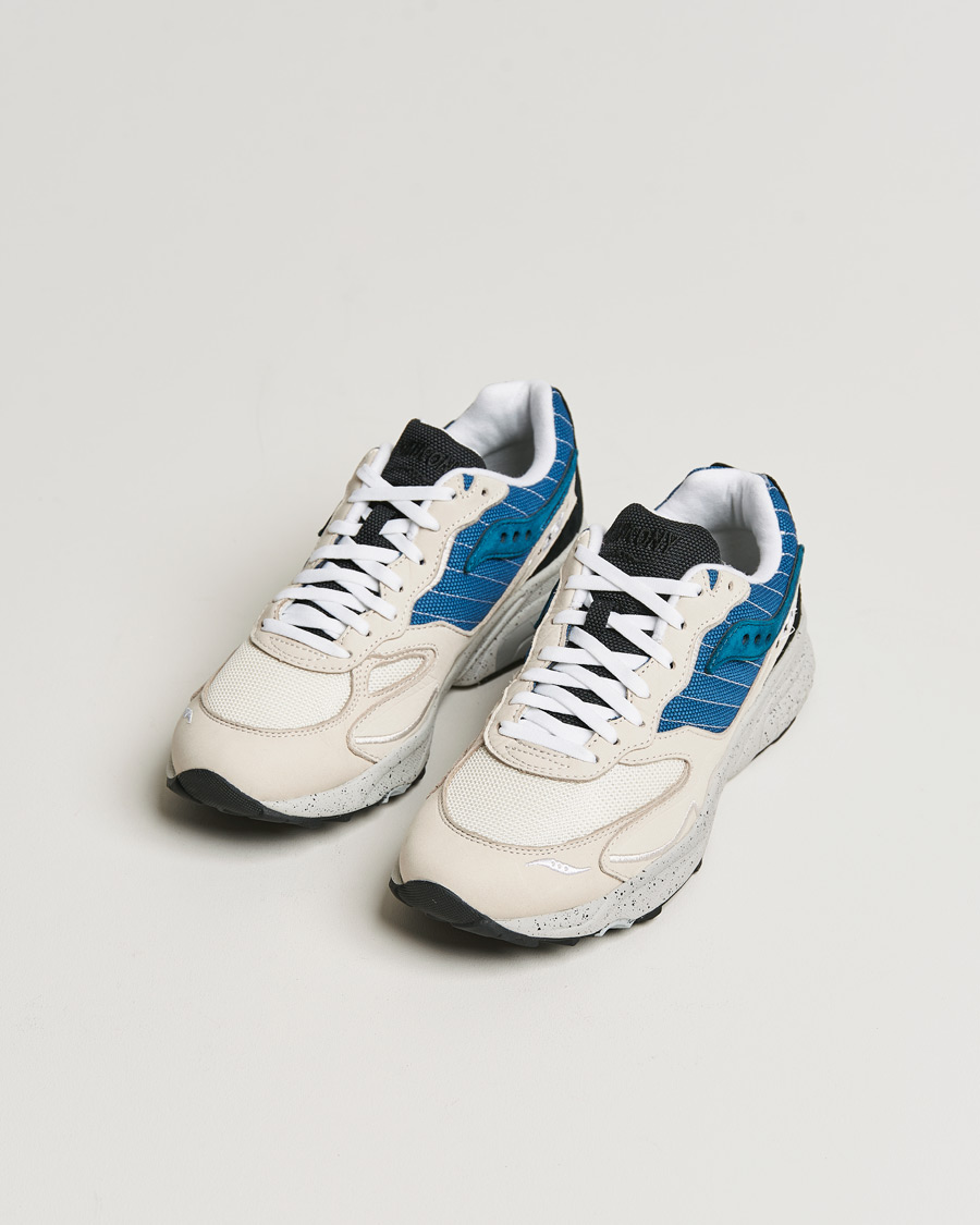 Herr | Saucony Grid Hurricane Sneaker Cream/Blue | Saucony | Grid Hurricane Sneaker Cream/Blue