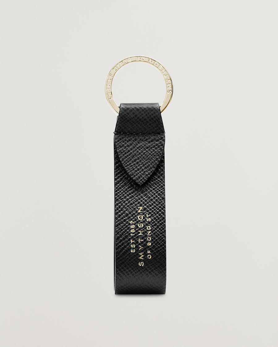 Herr | Nyckelringar | Smythson | Panama Leather Keyring Black
