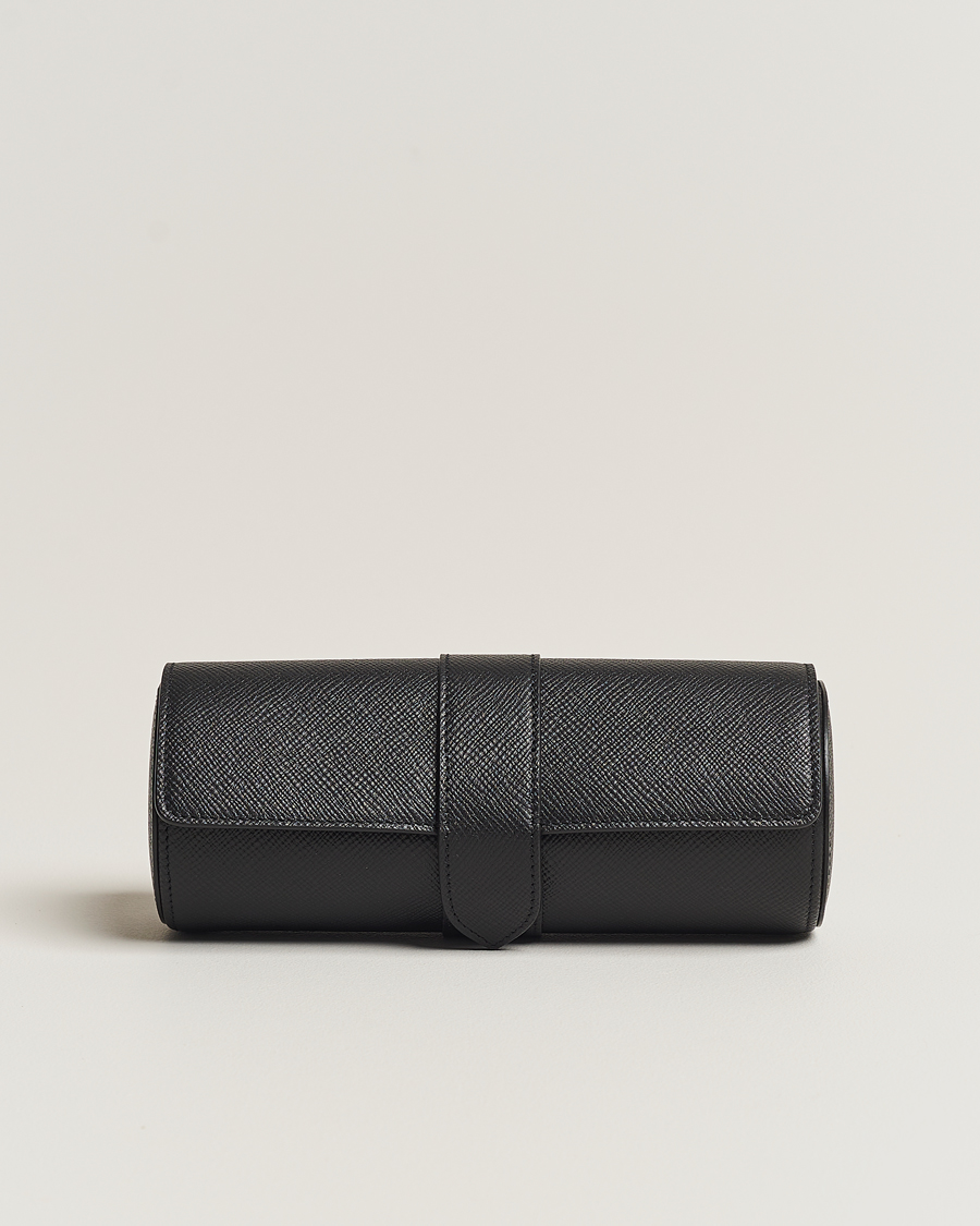 Herr | Till hemmet | Smythson | Panama Travel Watch Roll Black
